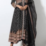 Printed Anarkali Suit with Dupatta